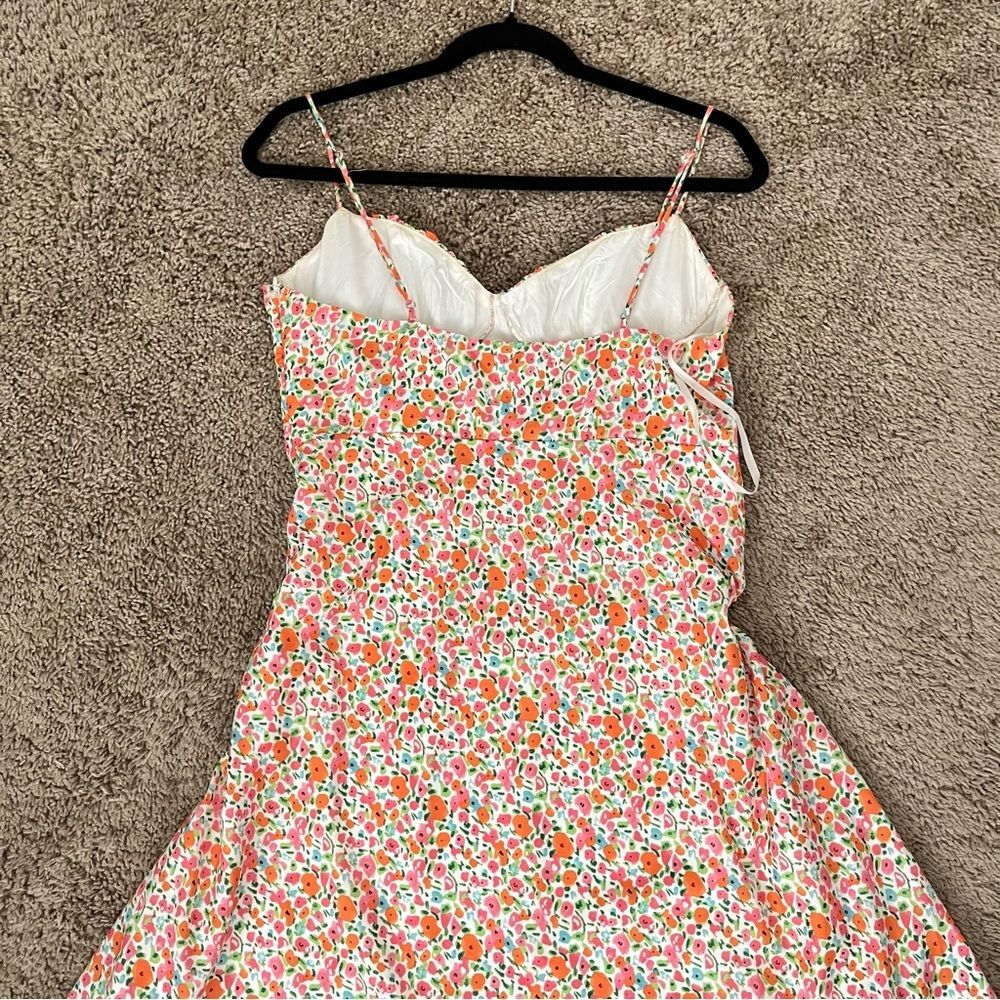 Princess Polly Floral Slip Midi Dress in White, Pink & Orange - Picture 6 of 8